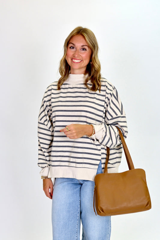 Let It Be Easy Grey/Ecru Sweatshirt