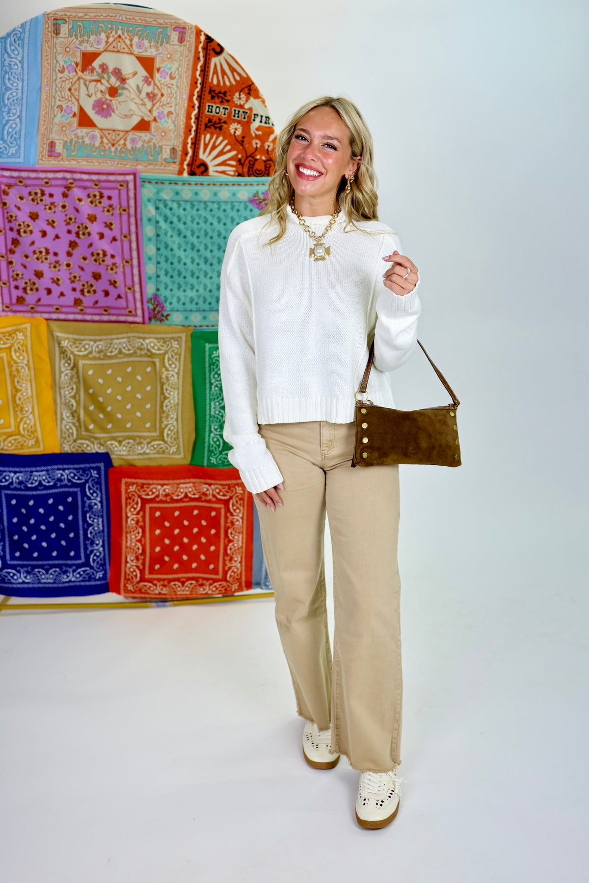 All The While Cream Sweater