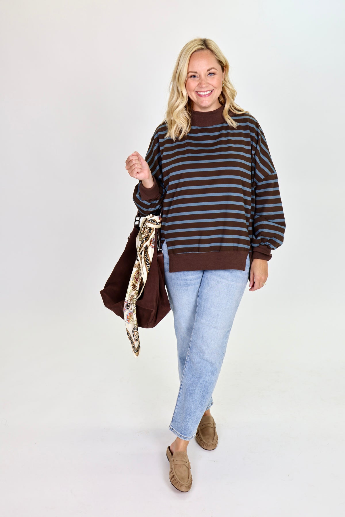 Let It Be Easy Blue/Brown Sweatshirt