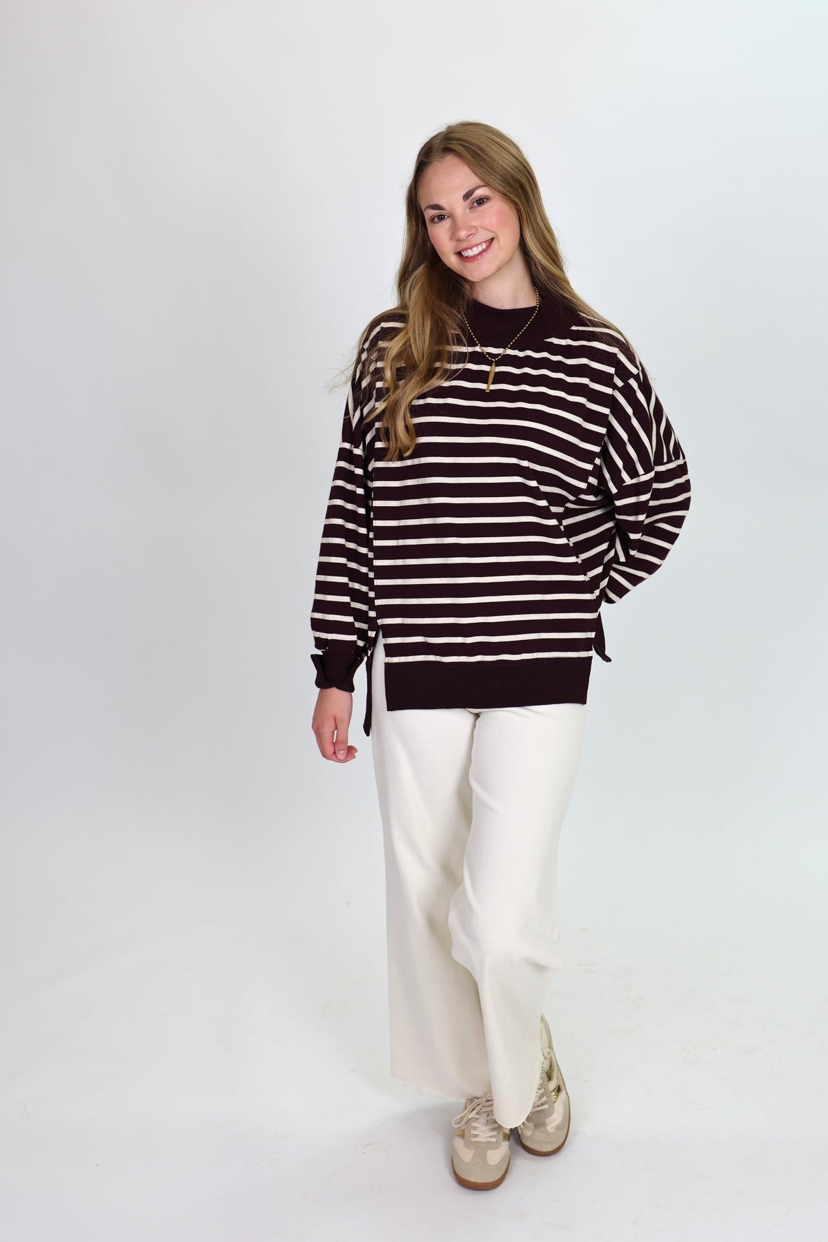 Let It Be Easy Raspberry/Ecru Sweatshirt