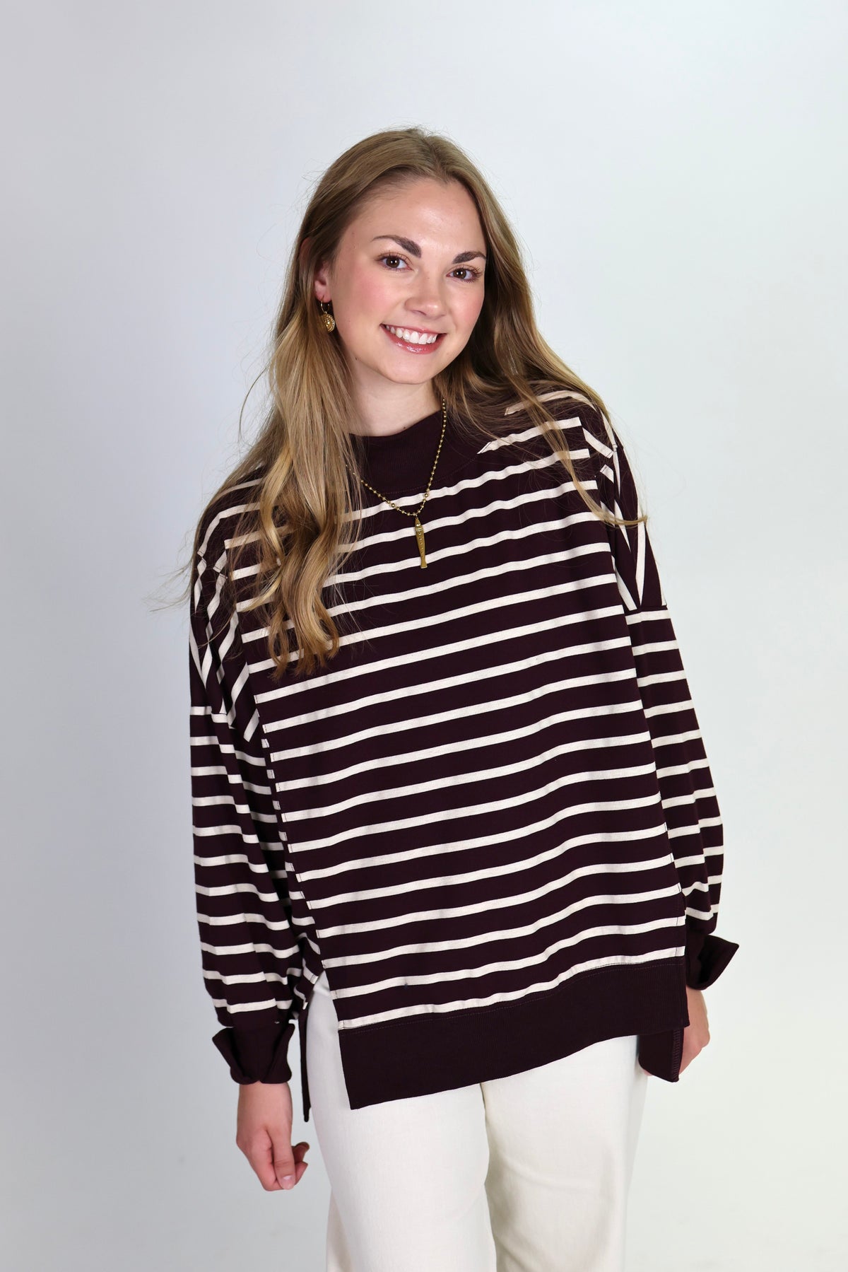 Let It Be Easy Raspberry/Ecru Sweatshirt