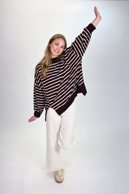 Let It Be Easy Raspberry/Ecru Sweatshirt