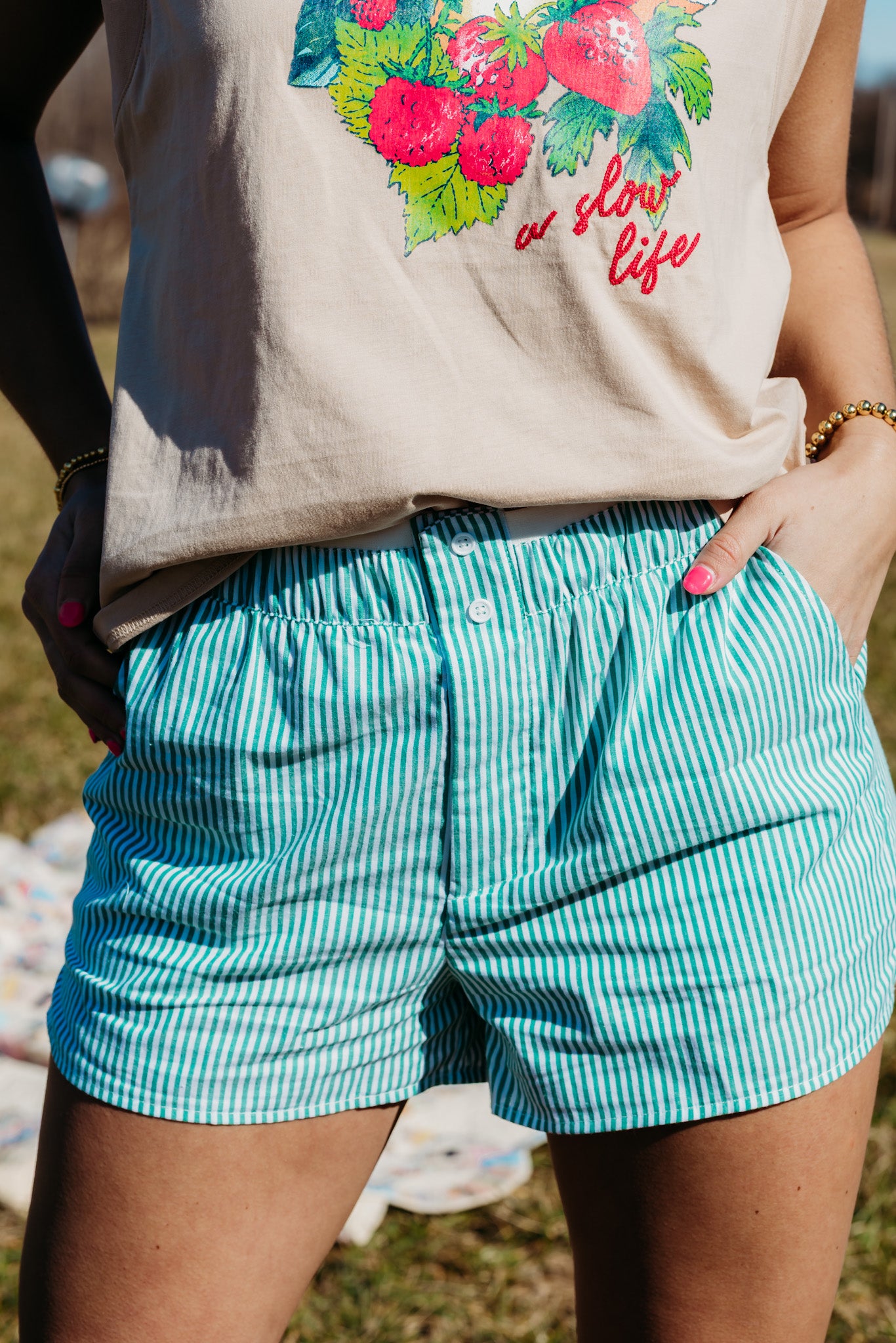 What Matters Most Green Shorts