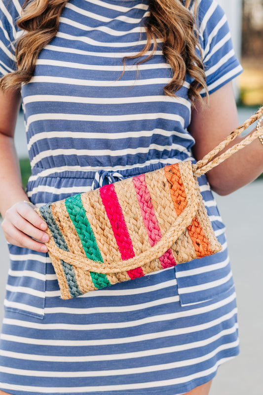 Reese Multi Jute Wristlet Clutch