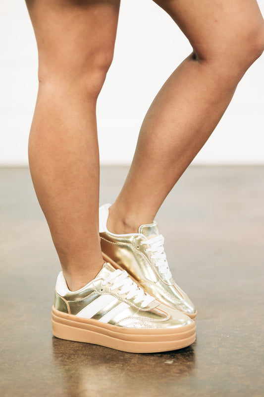 Dynamic Steps Gold Sneakers