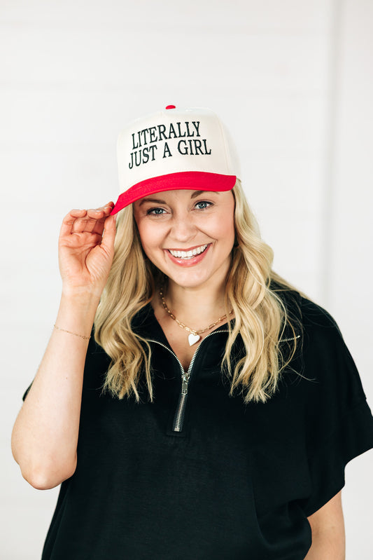 Literally Just a Girl Black/Red Cap