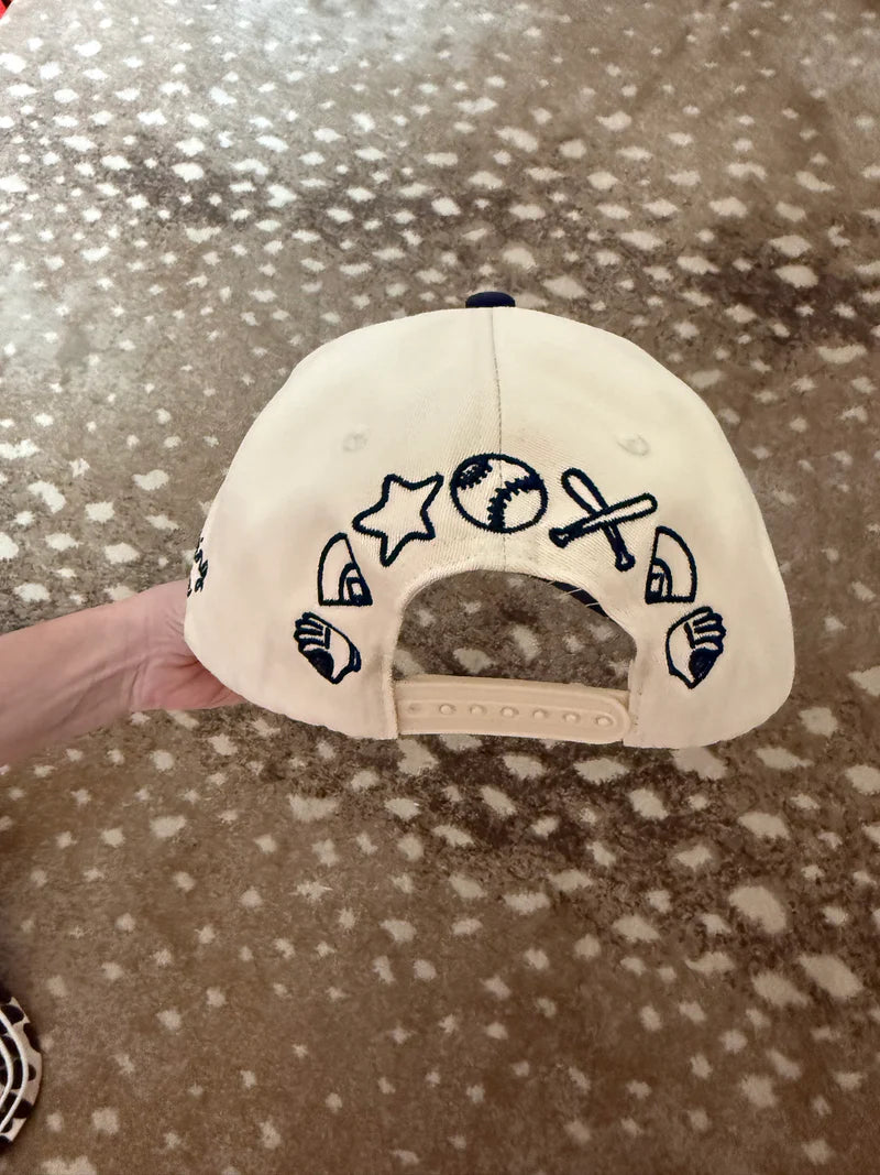 Navy Stripes Hey Batta Batta Cap