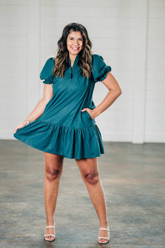 Coastal Cool Hunter Green Dress