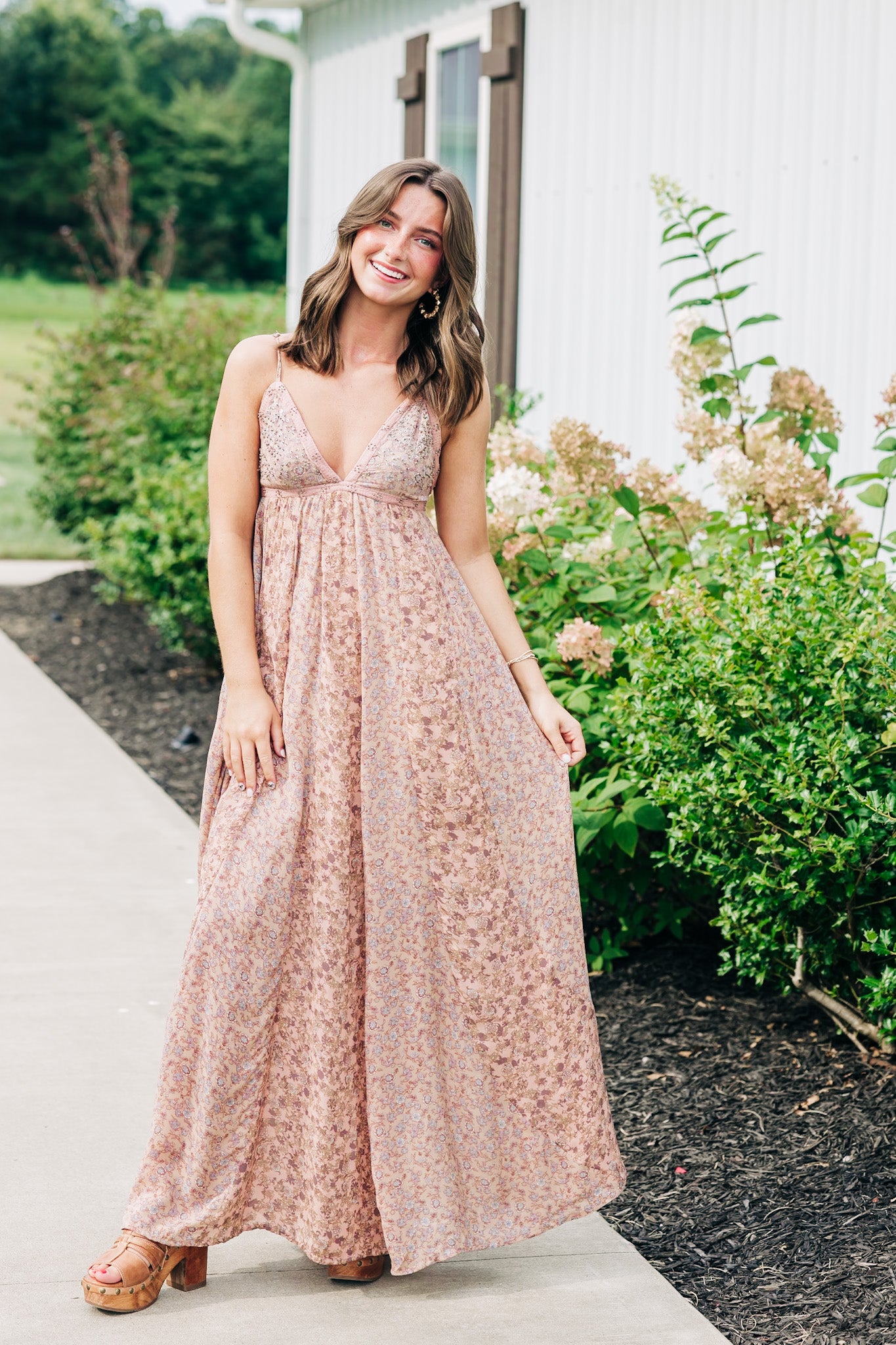 Forever Time Dusty Pink Combo Midi Dress