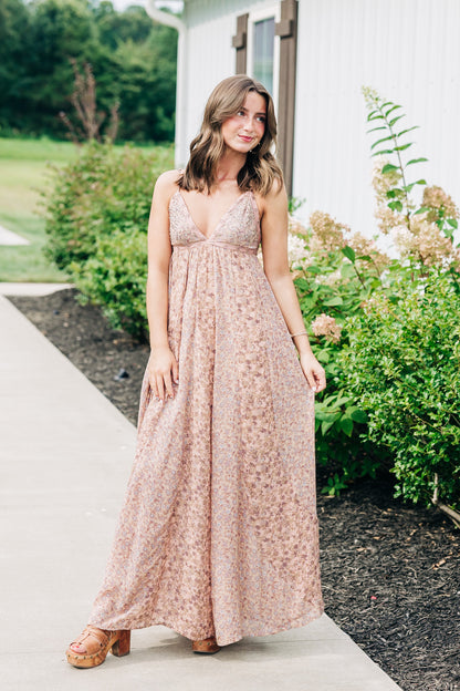 Forever Time Dusty Pink Combo Midi Dress