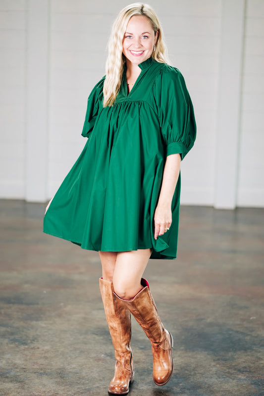 Wait for Delight Hunter Green Dress