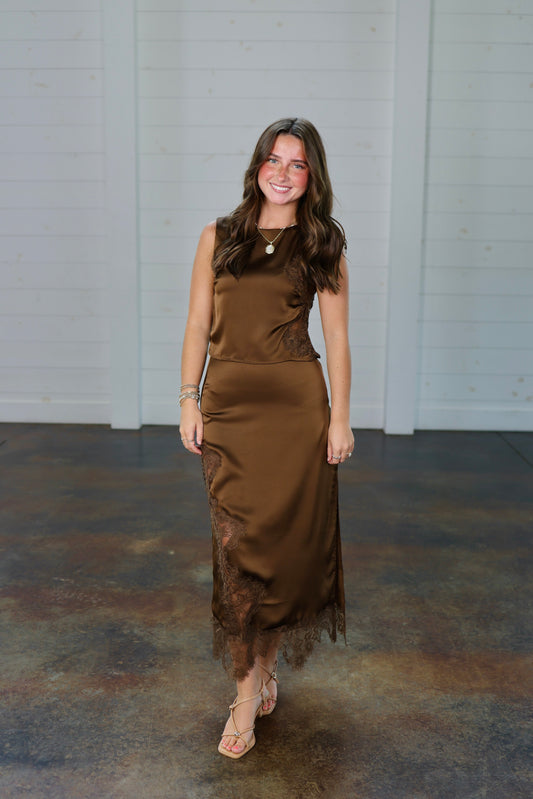 Steal the Show Brown Top