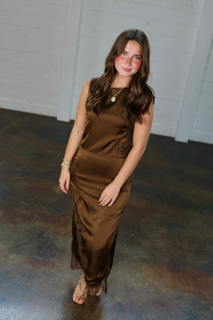 Steal the Show Brown Skirt