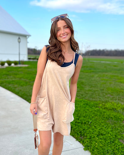 Move Along Taupe Romper