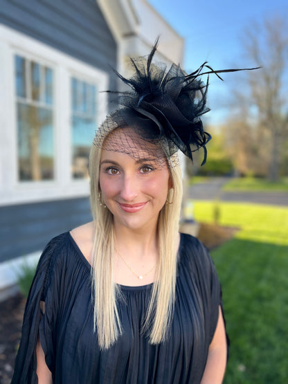 Jockey Skills Black Fascinator