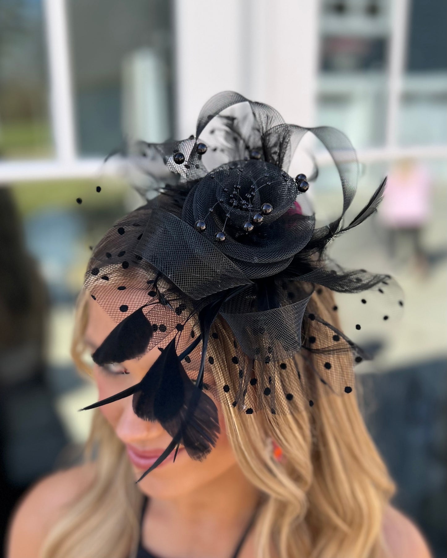 Bet to Win Black Fascinator