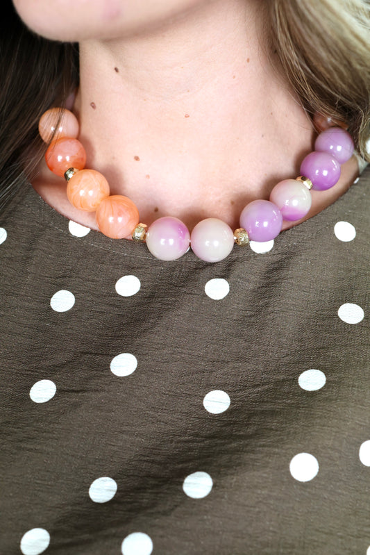 Fun Times Orange/Lavender Necklace
