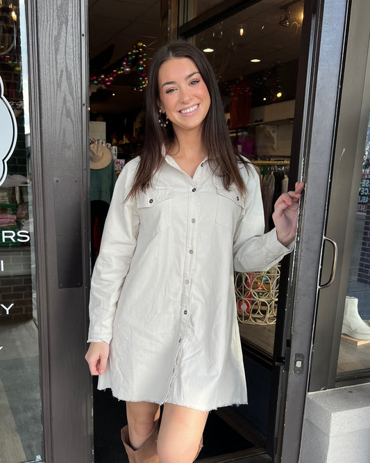 One Last Moment Cream Dress
