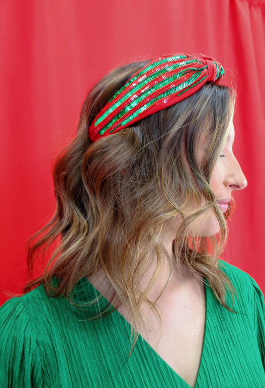 Jingle Bell Rock Red/Green Headband