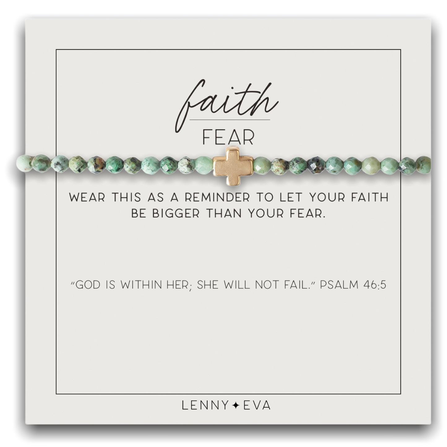 Faith Over Fear Cross Turquoise Bracelet