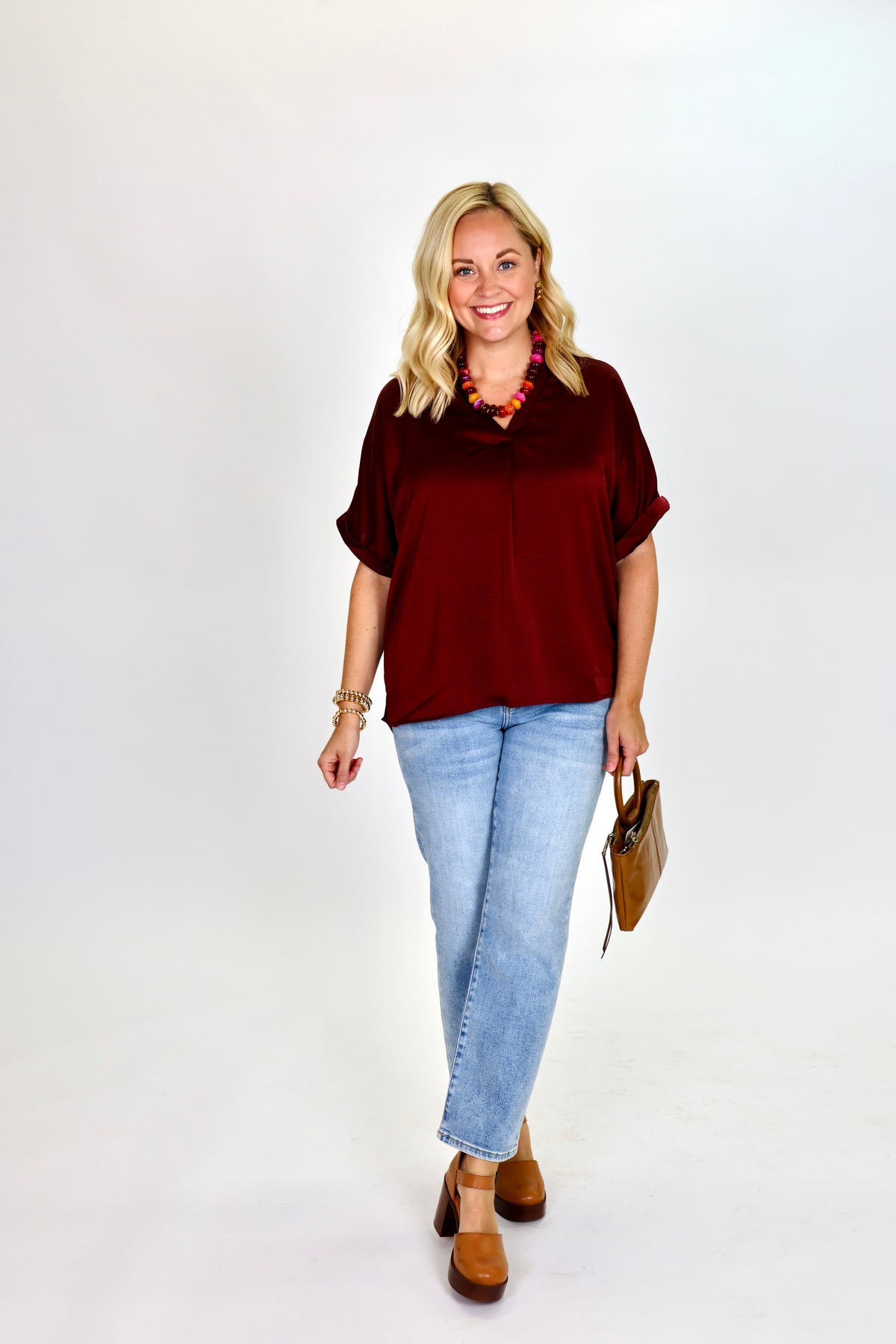 Perfectly Framed Burgundy Top