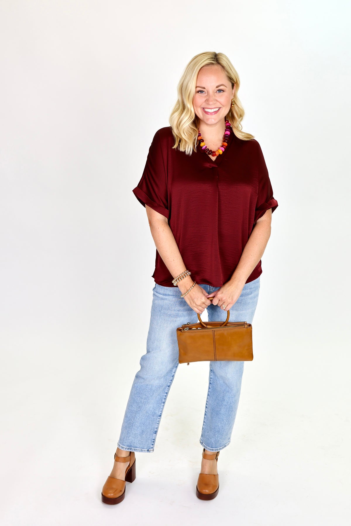 Perfectly Framed Burgundy Top