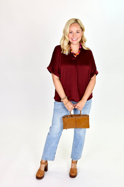 Perfectly Framed Burgundy Top
