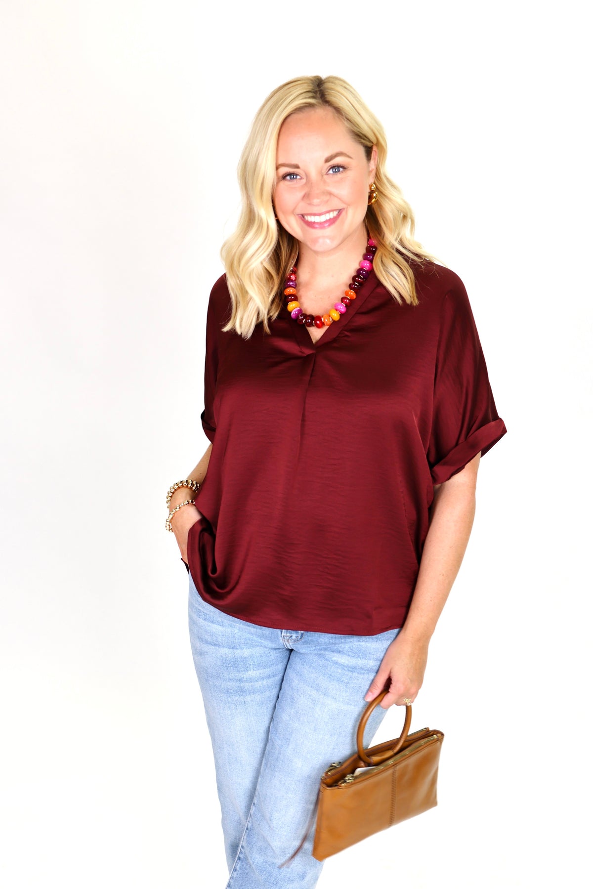 Perfectly Framed Burgundy Top