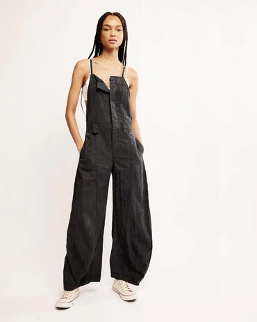 Sylvia Barrel Black One Piece Jumpsuit