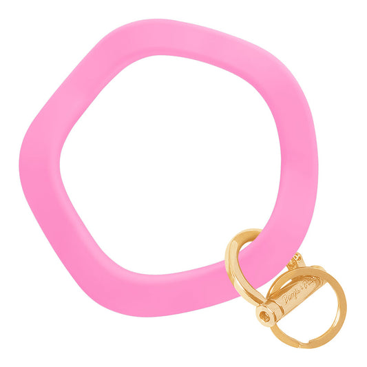 Wavy Bangle Bright Pink Keychain