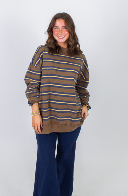 Palm Springs Striped Army Combo Pullover