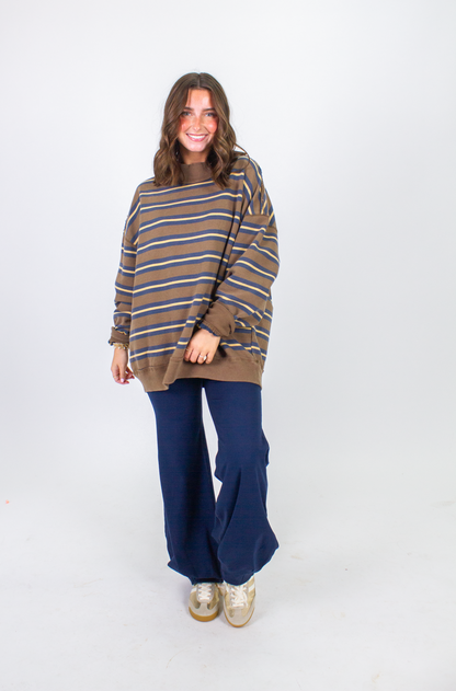 Palm Springs Striped Army Combo Pullover