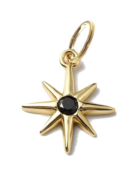 Black Gem Sun Burst Charm