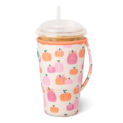 Pumpkins and Bows Iced Cup Coolie (Medium - 22-28oz)