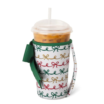 Christmas Bows Iced Cup Coolie (Medium)