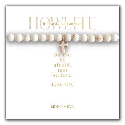 Symbolic Stones Howlite Cross Bracelet