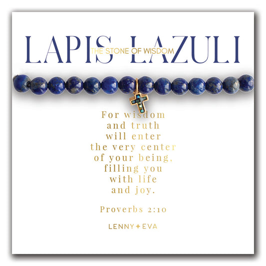 Symbolic Stones Lapis Lazuli Cross Bracelet