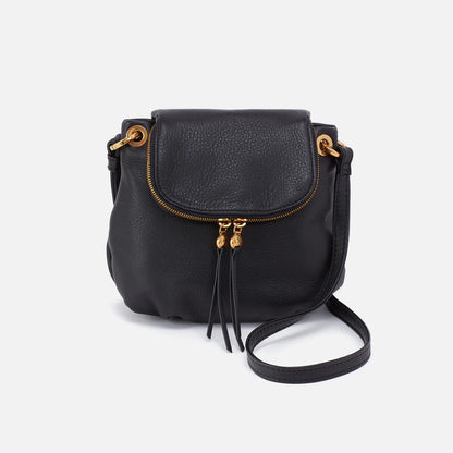 Fern Zip-Flap Black Crossbody