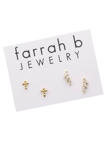 Wing & Prayer Stud Earrings Set