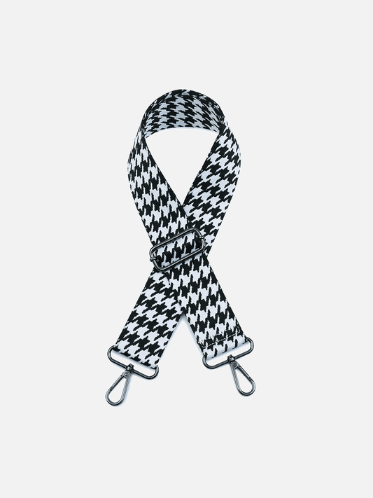 Houndstooth Black Guitar Strap