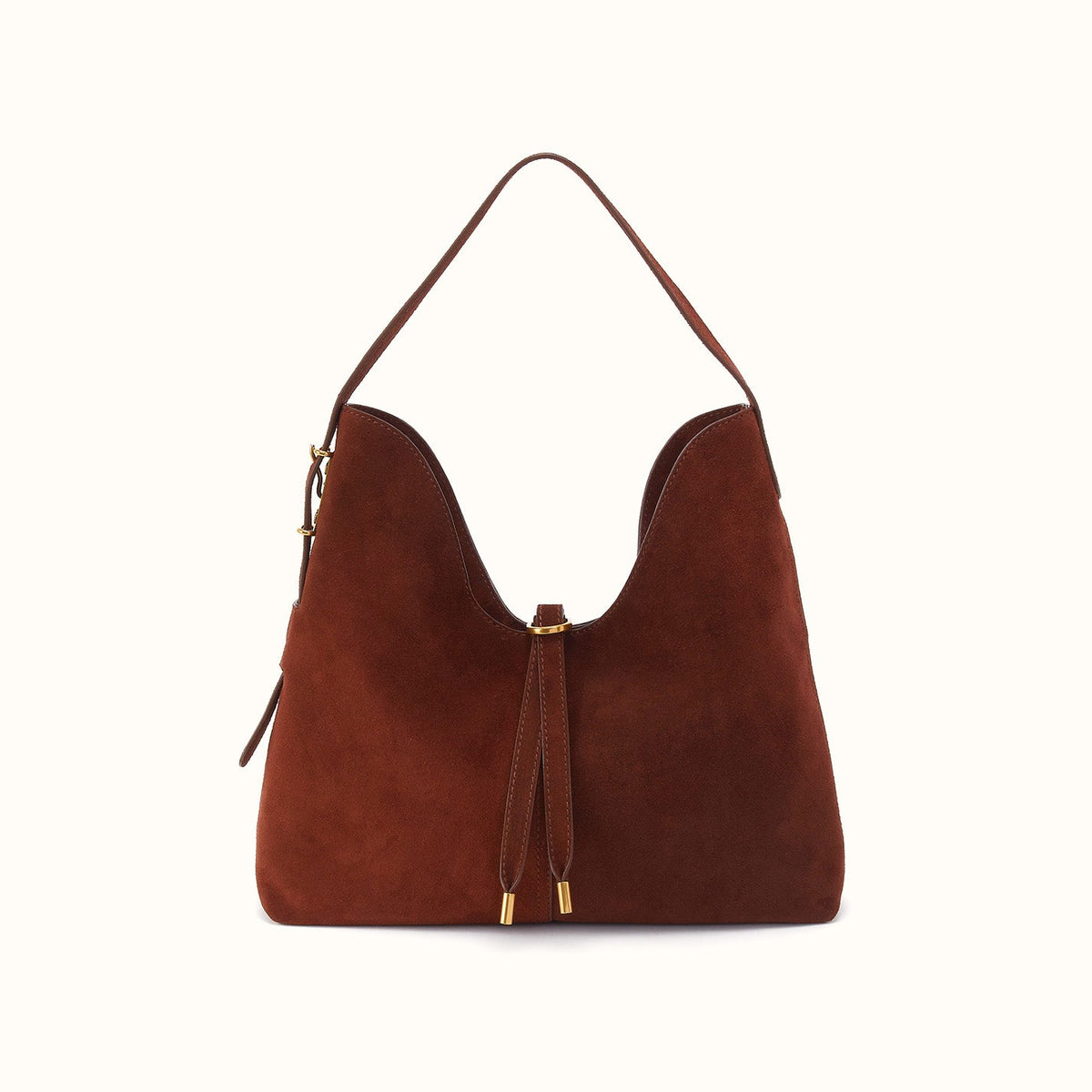 Atlas Hobo Bag in Chocolate Suede Leather