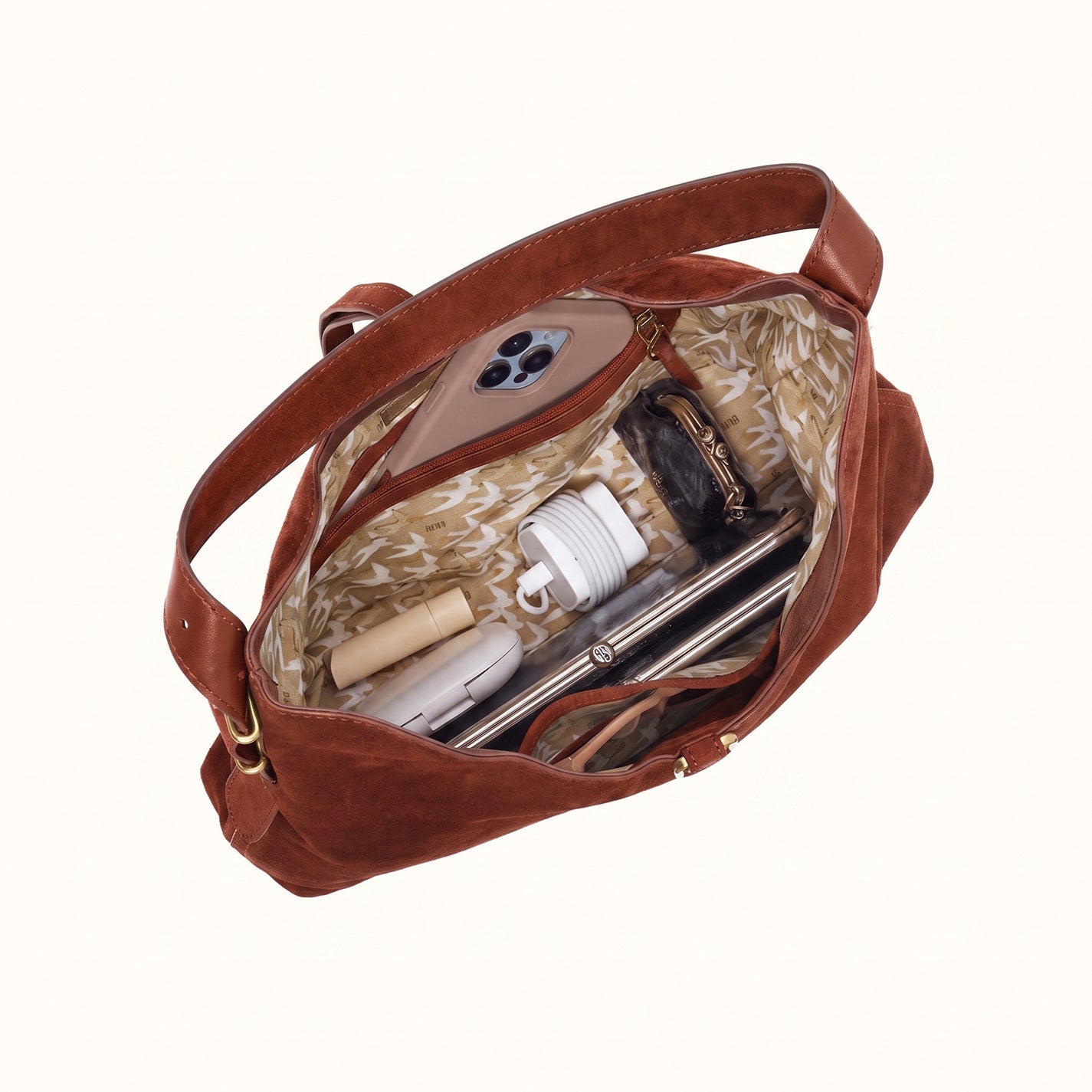 Atlas Hobo Bag in Chocolate Suede Leather