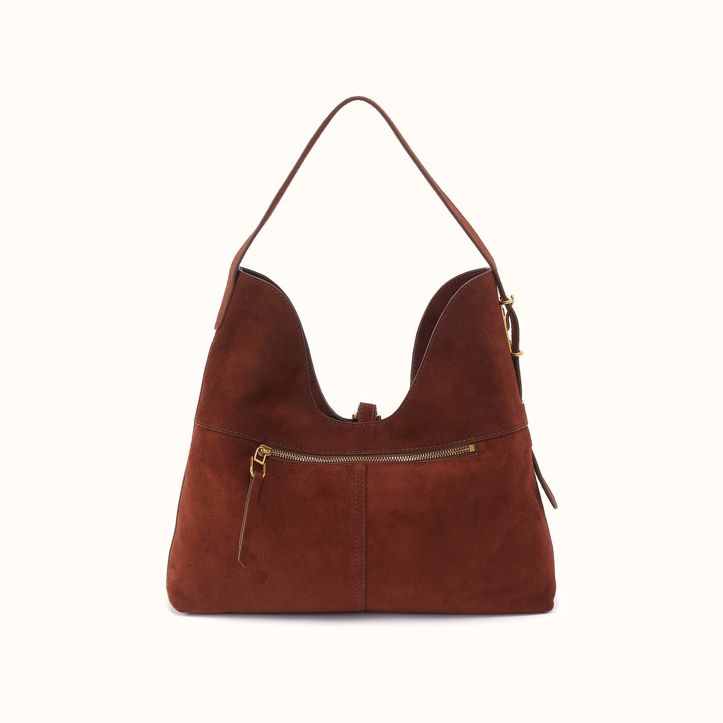 Atlas Hobo Bag in Chocolate Suede Leather