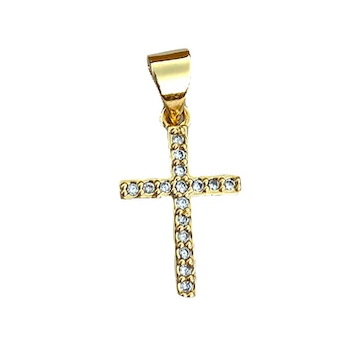 Clear Pave Cross Charm