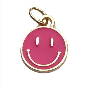 Be Happy Smiley Pink Charm