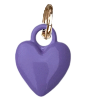Purple Enamel Heart Charm