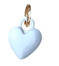 White Enamel Heart Charm