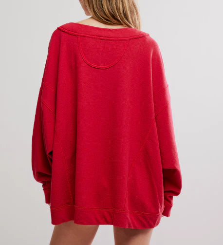 Staycation Deep Cherry Pullover