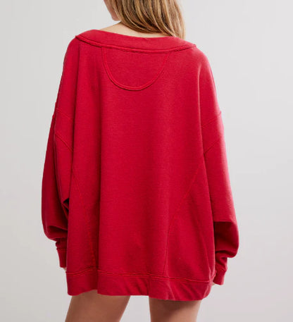 Staycation Deep Cherry Pullover