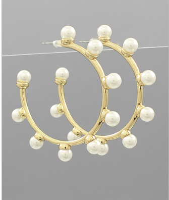 Lucky In Love Gold Hoops Earrings